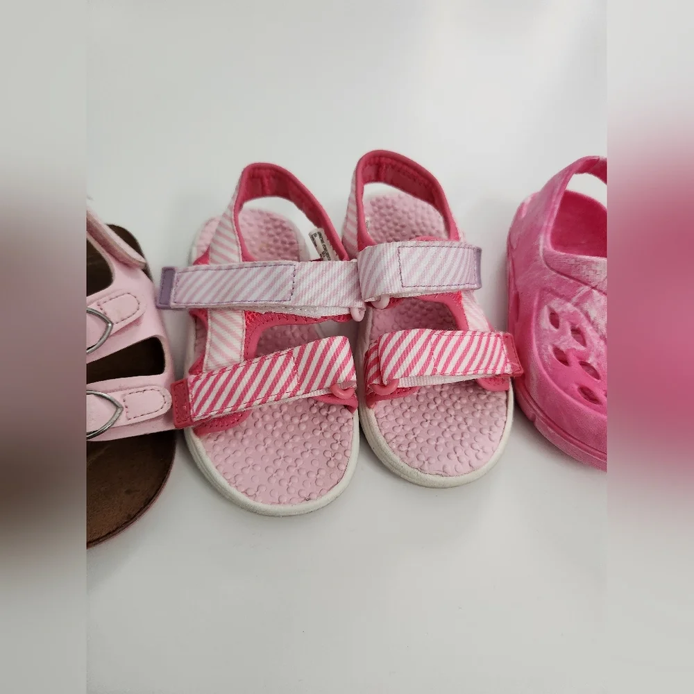 Toddler‎ Baby Girl Shoe Bundle Pink Sandals Size 6 - 3 Pairs